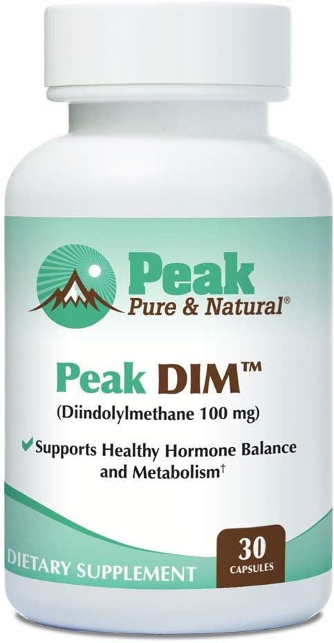 Peak Pure & Natural Peak DIM - Support Sund Hormone & Østrogen Balance - Metabolisme Support Supplement Note 124; 100mg - 30 kapsler
