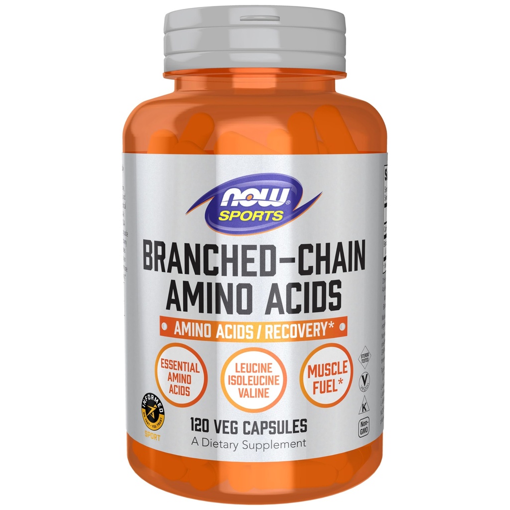 Now Foods Sport Nutrition, Forgrenet kæde Aminosyrer, Med Leucin, Isoleucin og Valine, 120 Veg kapsler