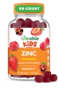Livbare Zinkgummier til børn 124; 15mg-124; Great Tasting Kids Zinktillæg 124; GMO fri vegetar Zinkvitaminer 124; for sund hud og immunforsvar til børn og børn 124; 90 Gummies