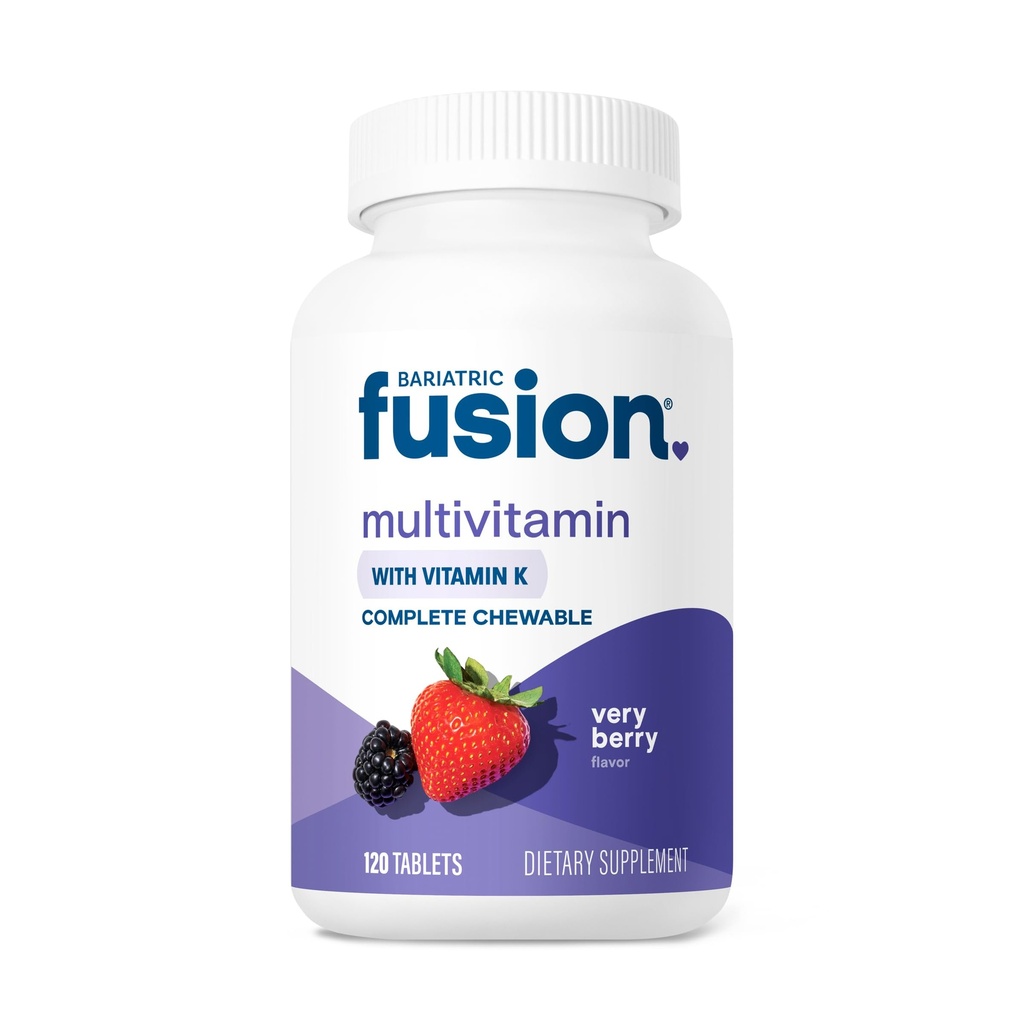 Bariatric Fusion Meget berry Komplet Chewable Bariatric Multivitamin med jern og vitamin K for Bariatric Kirurgi Patienter herunder Gastric bypass og Ærme Gastrectomy - 120 tabletter