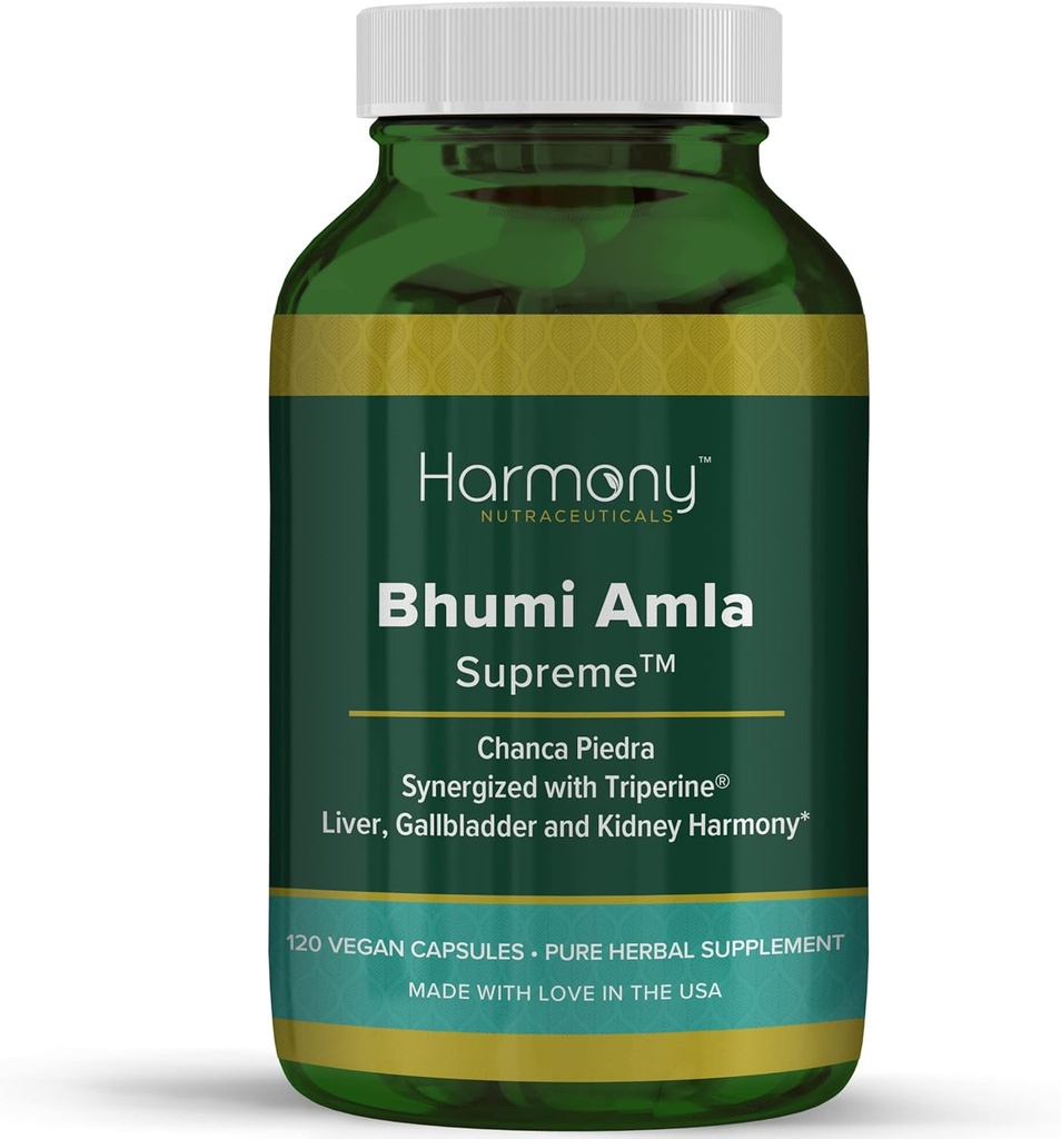 Bhumi Amla Supreme - Chanca Piedra - Harmony Nutracatical High Potency, Maksimal bioaktivitet, Pure Herbal supplement til lever, Gallblære & Nyre