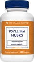 Den Vitamin Shoppe Psyllium Husks - Plantago Ovata Fiber tillæg, der understøtter regelmæssighed & sund Cholesterol, 840 mg per servering - Gluten Free (600 kapsler)