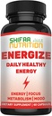 SHIFAA NUTRITION Energize, Natural Daily Energy Vitume124; Jitter- Free, 60 Servere ekskl. 124; Understøtter Focus, Mood, Brain, Stoff 124; w / Koffein & Taurine, B1, B2, B5, B6, B7, B9, B12 Halal Vitaminer
