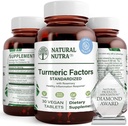 Naturlig Nutra Gurkemeje med 95% Curcuminoids Extract Supplement med Rosemary for Brain Health, Forbedrer hukommelse og forbedrer koncentrationen, Forbedre fordøjelsen 350 mg, 30 Veganske tabletter