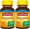Nature Made Magnesium Oxide 250 mg, Kosttilskud til muskel, hjerte, ben og nerve Health Support, 100 tabletter, 100 dages forsyning (pakke med 2)