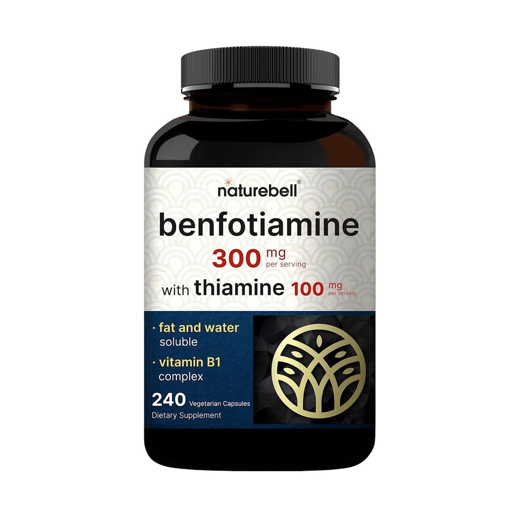 NatureBell Benfotiamin 300mg med Thiamin 100mg Per Serving