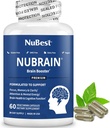 NuBrain Booster - Brain Supplement for Brain Booster, Memory, Focus & Clarity Support med St. John 's Wort, Ginkgo Biloba, Bacopa & More - 60 Veganske Kapsler