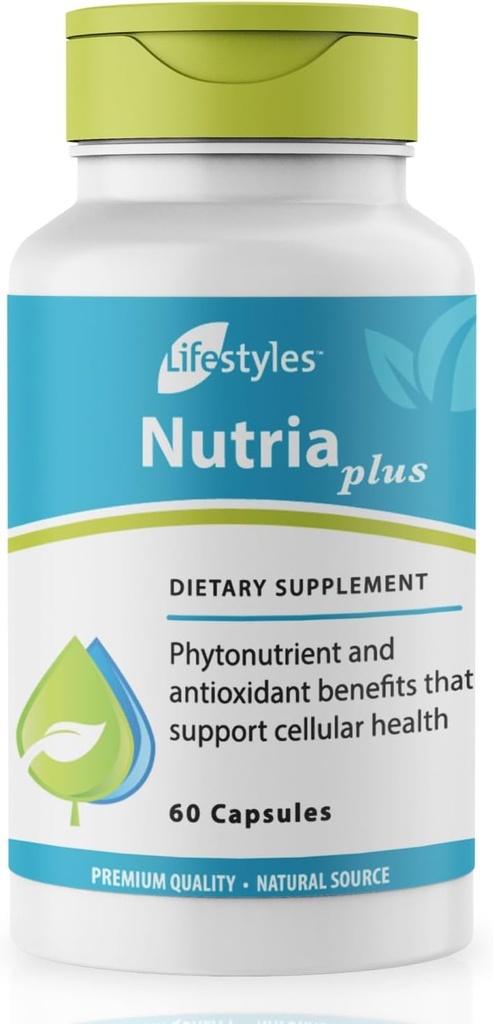 Lifestyles NutriaPlus Antioxidant Supplement - Urteimmune Support & Multivitamin med Selenium, C-vitamin, grøn te, hvidløg og mere - Lavet i Canada - 60 kapsler (60 kapsler (pakke med 1))