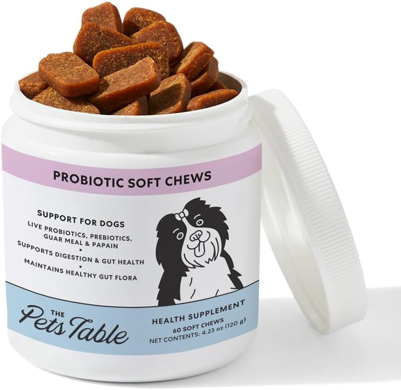 De kæledyr tabel Probiotiske Soft Chews Duck Flavored Gut sundhed supplement til hunde - hund fordøjelsesstøtte, 60 tykkere
