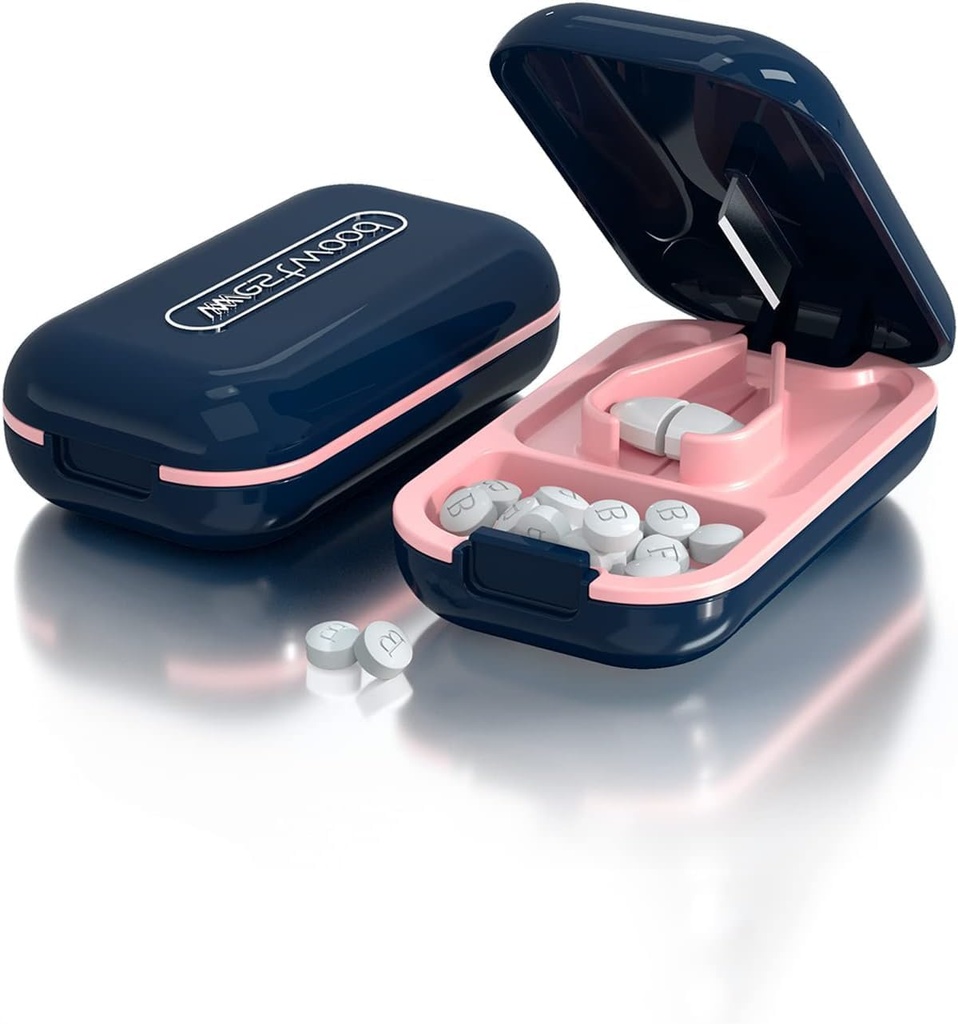 DUBSTAR Lille Pill Cutter, Pill Cutter Splitter til små og små piller, Bærbare Pretty Pill Cutters til store piller, Cuts Vitamin Tablets til purse Pocket (Pill Cutter, blå)