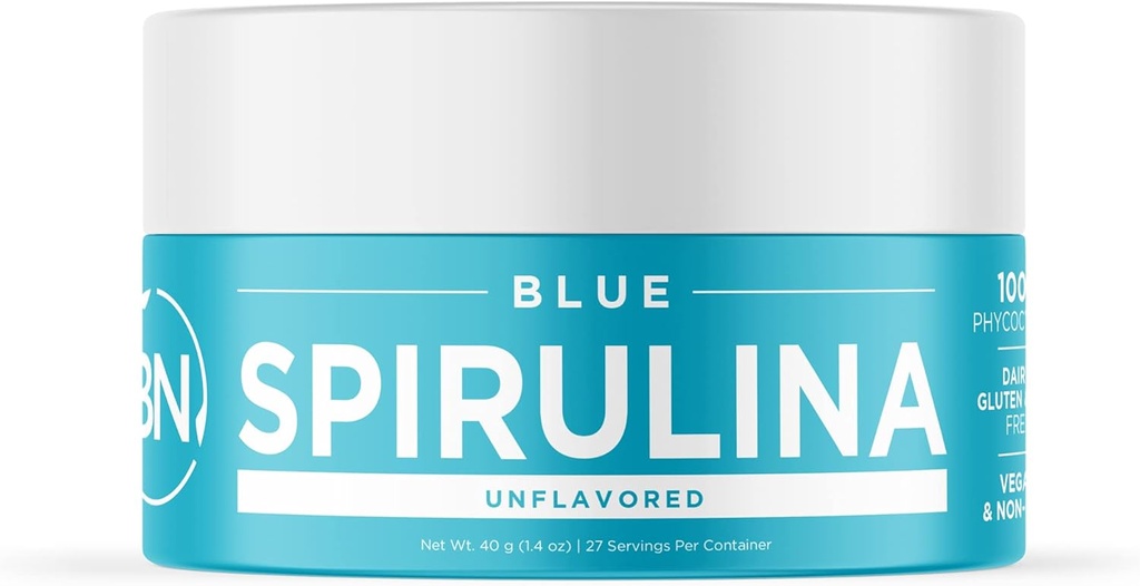 Blue Spirulina Powder Organic - USDA Certified - RAW Nutrient Dense Over 70% Protein Per Serving - Pure Source Vegan Protein - Superfood - Rig i vitaminer og mineraler
