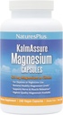 Natures Plus KalmAsure Magnesium - 240 Vegankapsler - Højt biotilgængeligt Magnesium Citrate - Understøtter nerve & muskelafslapning - 60 Servering