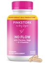 Pink Stork Ingen flow: Tør op Brystmælk Tilgang med Sage, Persille, og B Vitaminer, Postpartum Essentials for kvinder til at stoppe amning og reducere mælkeproduktion, 60 kapsler