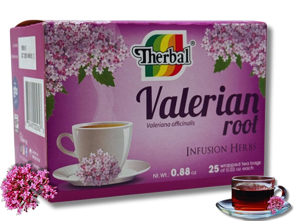 VALERIAN ROOT TEA 25 BAGS 1 G. EACH TE DE VALERIANA Exp 09 / 2023 eller senere