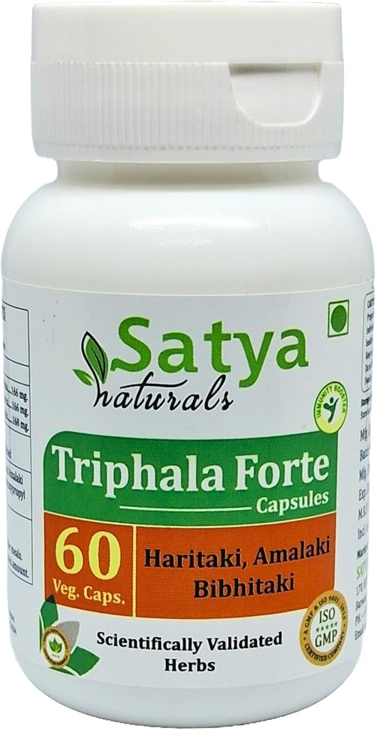 Triphala Forte Capsules 500 mg. 60 Veg. Capsule Medical 124; Amalaki, Haritaki, Bibhitaki Extract Capsules for Mænds and Women Medical 124; Ayurvedic Herbal Supplement / Remedies Medical 124; 10: 1 Forte (1 flaske 60 Kapsler)