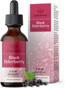 HERBAMAMA Black Elderberry Drops - Vegan Elderberry Liquid Extract for immunsupport - Non- GMO, Alkohol & Sugar- Free Immunity Supplement, 21-dages levering