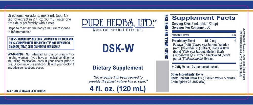 Pure Herbs, Ltd. DSK- W (4 oz.)