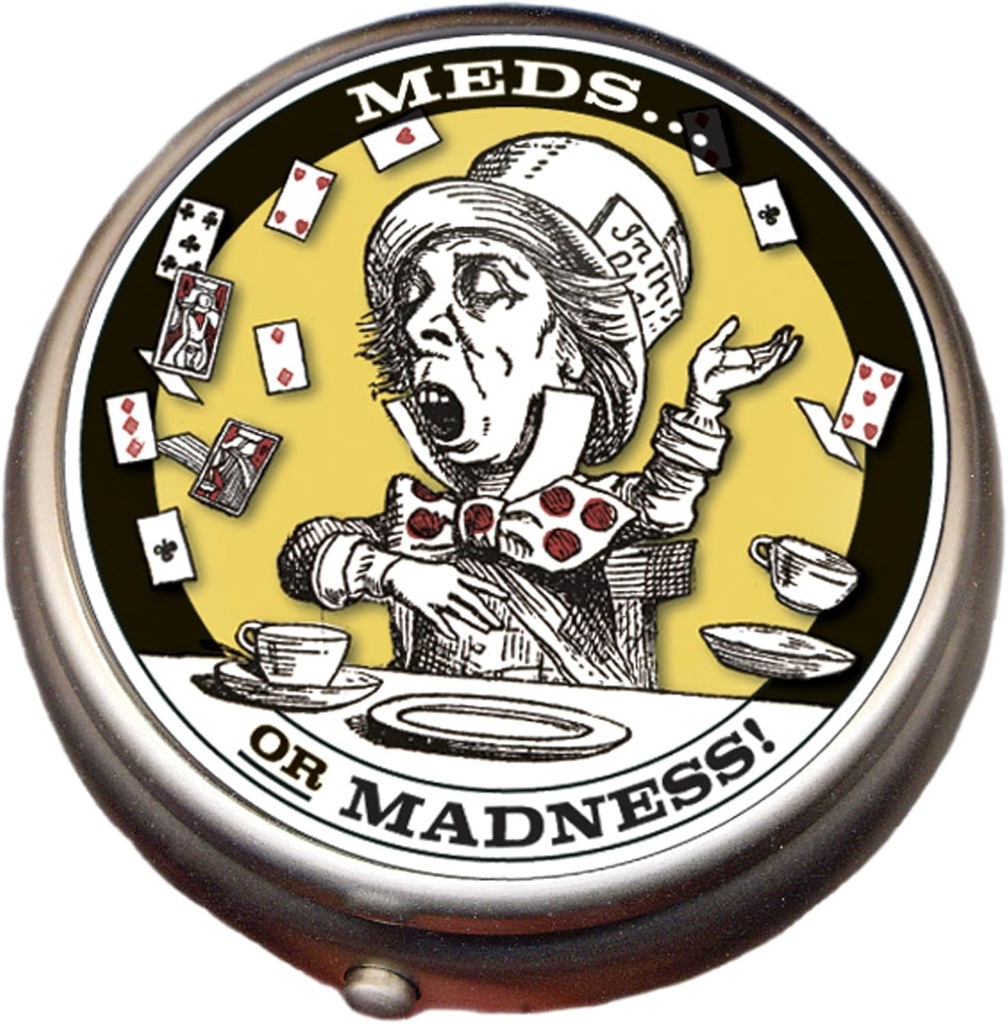 Mad Hattemager Pill Box - Compact 1 eller 2 Segment Medicine Case