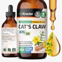 BIO KRAUTERCats Claw Tincture - Flydende katte Claw Herb til immunforsvar - Alkohol & Sukker fri - Veganske dråber 4 Fl.Oz.