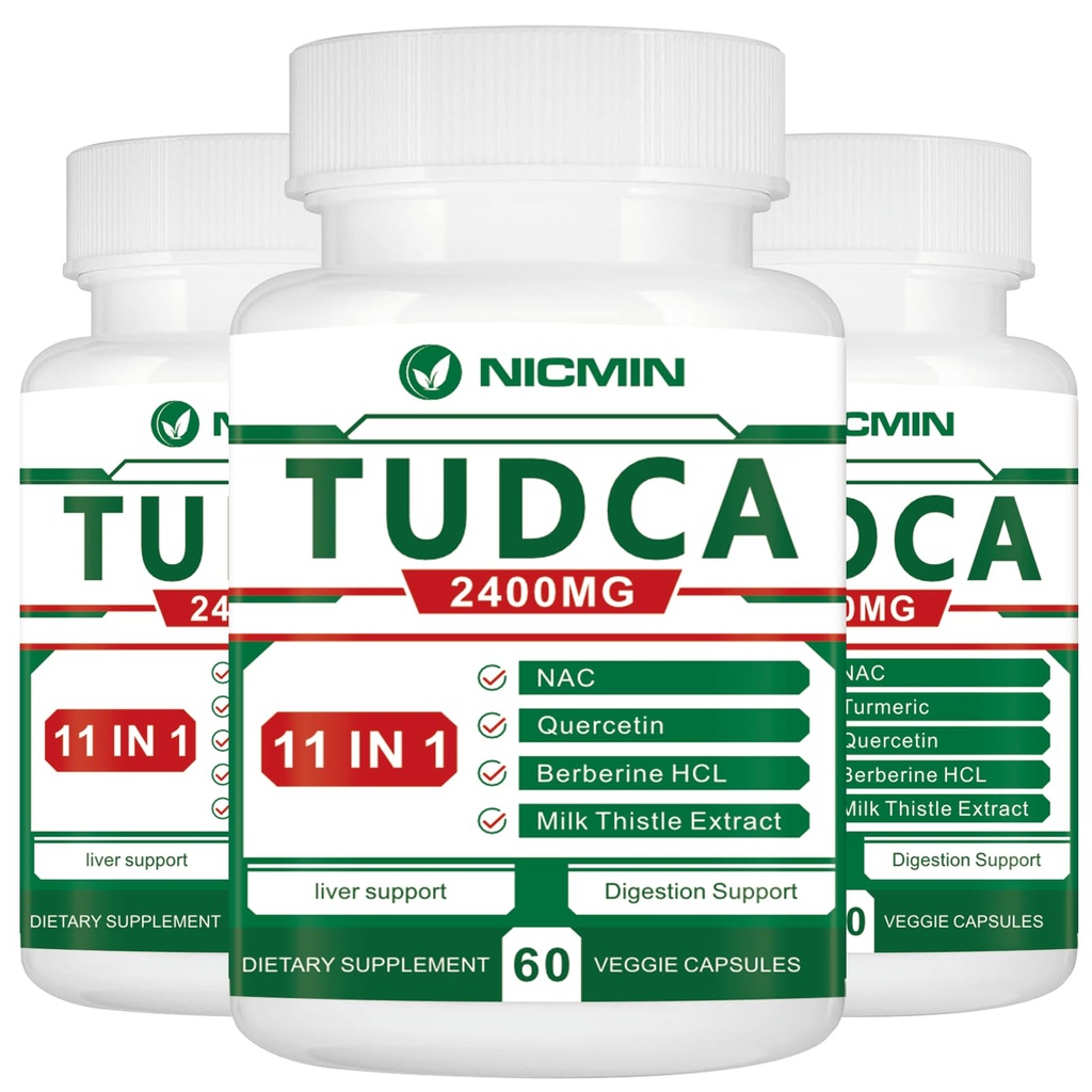 TUDCA Kosttilskud 2400MG, Bile Salts Complex for lever Detox & Gallablære Cleanse, Anti- Aging for mænd og kvinder, fordøjelsessygdomme 180 kapsler