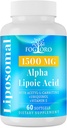 Fogoro Alpha Lipoic Acid 1500 mg- Liposomal ALA Supplement til cellulær energiproduktion, Lipid Metabolisme, Free Radical Scavenger, 60 Softgels