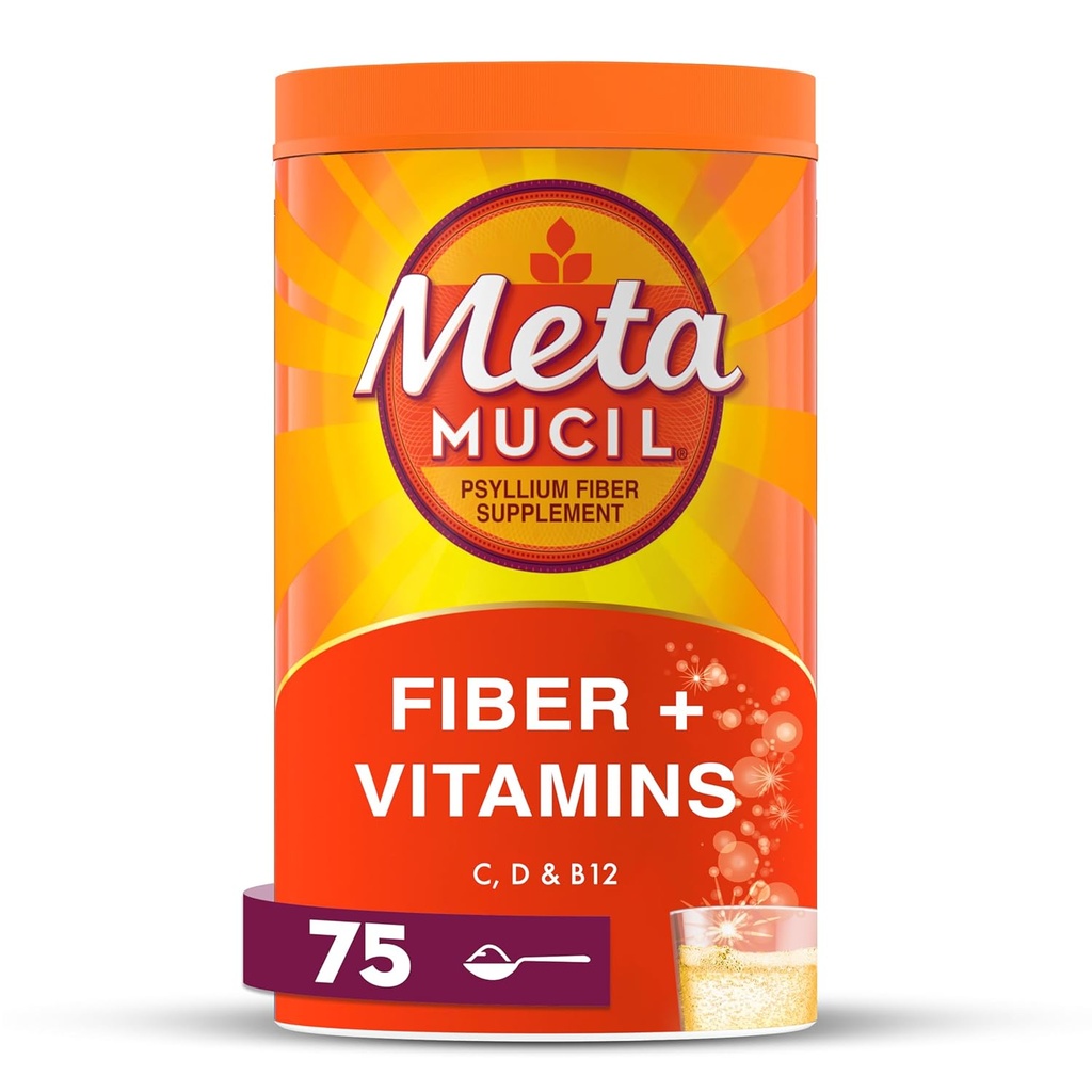 Metamucil, Metamucil 4- in-1 Fiber + Vitamin C D & B12 Fizzy Fiber Supplement Pulver - Citrus, 24.9 Ounce