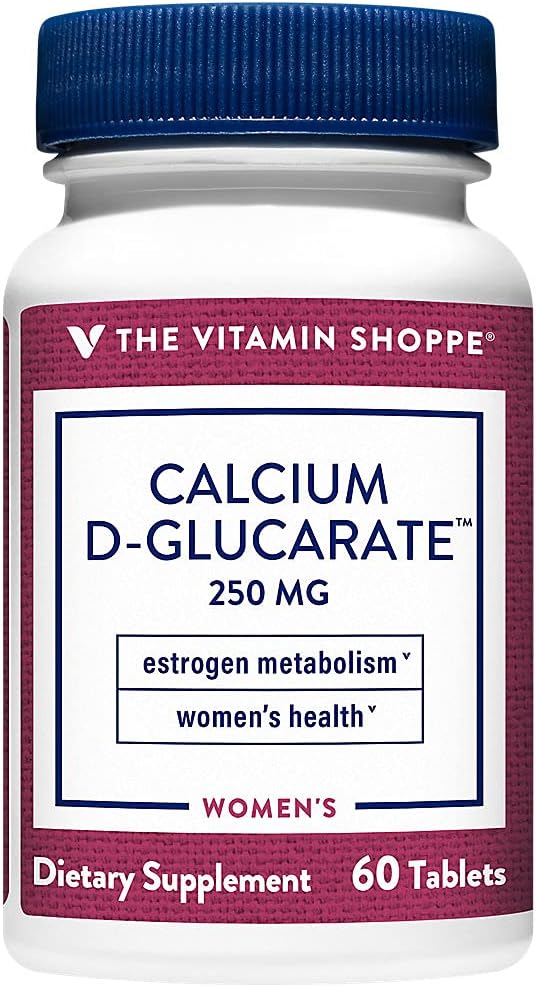 Den Vitamin Shoppe Calcium D- glucarat 250MG, Natural Substance for Women 's Health, der understøtter Østrogen Metabolisme & Hormone Balance gennem afgiftning (60 tabletter)