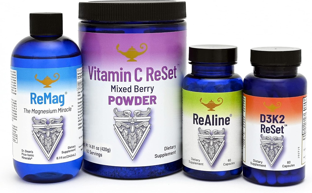 RnA ReSet - Longevity Bundle - ReMag Magnesium, C-vitamin, D-vitamin, ReAline Vitamin B Complex