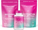 Pink Stork Postpartum Essentials Kit – Hormone Balance, Recovery & Mood Support for New Moms – Postnatal Vitamins Ashwagandha + Herbal Teas for Stress Relief, Energy, Sleep – Gift Set – Vegan, Organic