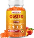 Sukkerfri CoQ10 Gummies 3000 mg - Plus Omega-3, Vitamin B3 & Zink, High Absorption Coenzym Q10 Kosttilskud til Cellular Energy & Antioxidant Support, Vegan 60 Count