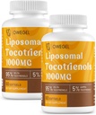 E-vitamin Tocotrienoler Kosttilskud 1000mg - høj potens Liposomal Tocotrienol kapsler, 95% Delta & 5% Gamma Tocotrienols Support Hud, Knogler, Antioxidant, 120 Softgel