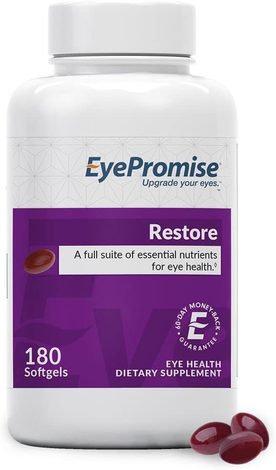 EyePromise Restore Eye Health Supplement - 180 Softgels, 90-Day Supply - Omega 3 Supplement with Zeaxanthin, Lutein, Fish Oil, EPA, DHA & Vitamins for Eye Health