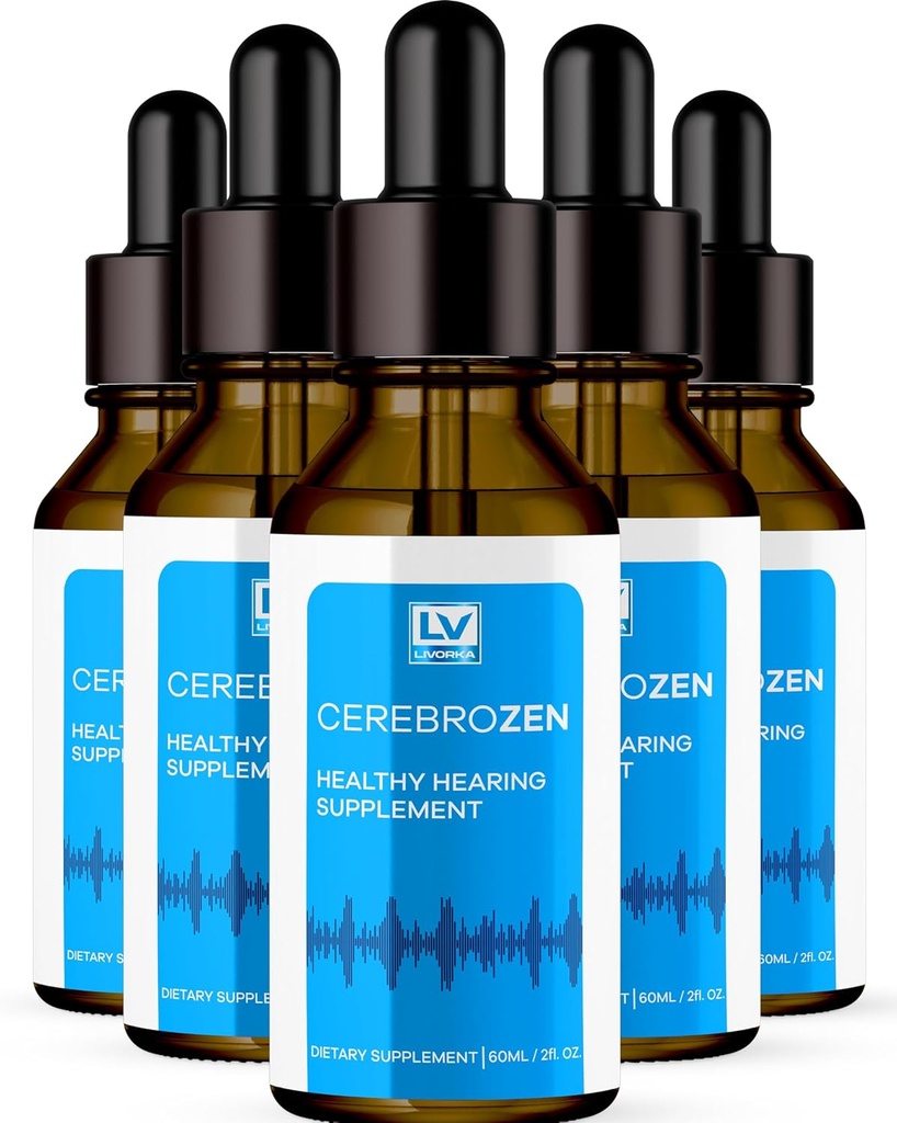 5 Pack - Cerebrozen Ear Drops - Cerebrozen, Cerebrozen 24, Cerebrozen 360 Hearing Support, Cerebrozen Drops, Cerebrozen Liquid, Cerebrozen Drops for Ears, 5 Bottles for 5 Months