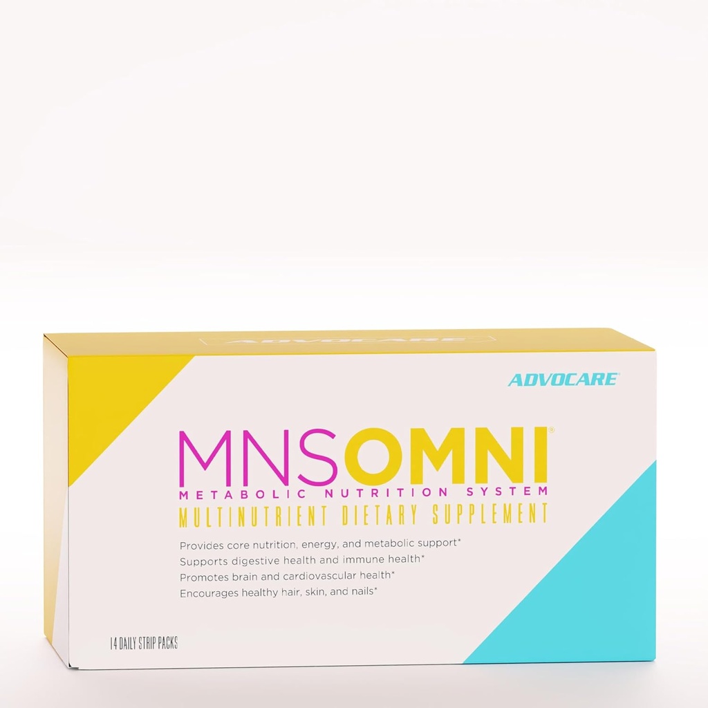 AdvoCare MNS Omni - Premium Kosttilskud til støtte immunforsvar, fordøjelsessygdomme og hjerte-kar-sygdomme * - AIDS Sunde hår, negle og hud * - Indeholder vitaminer og probiotika - 14 daglige stripposer