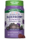 Nature 's Truth Kids Elderberry Gummies Memory 124; 50 Greve Memory 124; med zink og C-vitamin Memory 124; Vegan, Non- GMO & Gluten Free Supplement