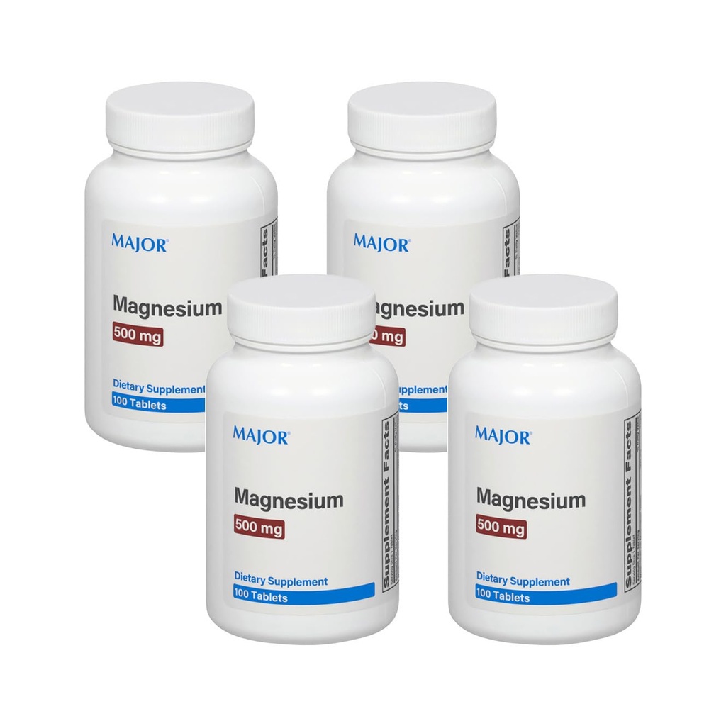 Major Magnesium 500mg - Magnesiumoxid- tabletter - Kosttilskud - 100 Tæl (4 stk.)