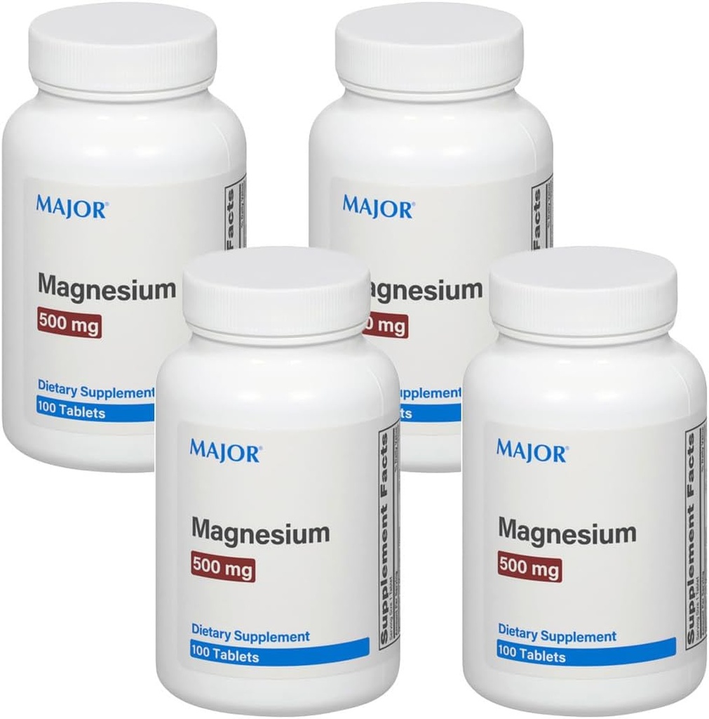 Major Magnesium 500mg - Magnesiumoxid- tabletter - Kosttilskud - 100 Tæl (4 stk.)