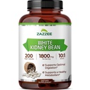 Zazzee White Nyre Bean 10: 1 Extract, 1800 mg per serving, 200 Veganske kapsler, Over 2 Måned Supply, Standardiseret, Koncentreret 10X Extract, 100% Vegetarisk, All- Natural og Non- GMO, Lavet i USA