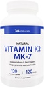 ML Naturals Natural Vitamin K2 MK- 7 120 mcg 120 Vegetabilske kapsler. Naturlige MK- 7 / 99% All- Trans MK- 7. Understøtter Bone & Heart Health, Hjælper Promote Vaskulære Sundhed, NSF- Certified & cGMP- Compliant.