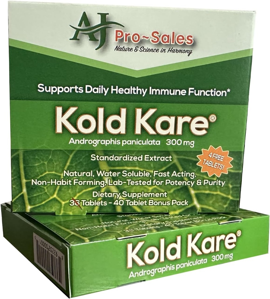 Kold Kare Daglig immunforsvar funktion, 40 Greve, Pack af 2 - Effektiv mod kulde, Sinus, Allergi Symptomer