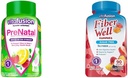 Viafusion PreNatal Gummy Vitaminer, Hindbær Lemonade Flavored, Graviditet Vitaminer til kvinder & Fiber Godt Sukker Free Fiber Supplement, Peach, Jordbær og BlackBerry Flavored