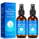 Magnesium Spray, Pure Magnesium Oil Spray til Feet, Natural Ingredient i glasflaske, Let at Absorb og Brug 2Pack