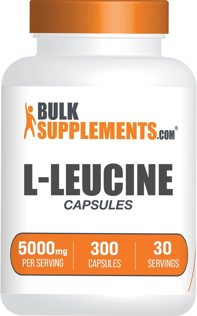 BulkSupplements.com L- Leucin kapsler - Leucin kosttilskud, Aminosyre tillæg - Gluten Free, 10 Kapsler pr servering (5000mg), 300 Tæl (pakke med 1)
