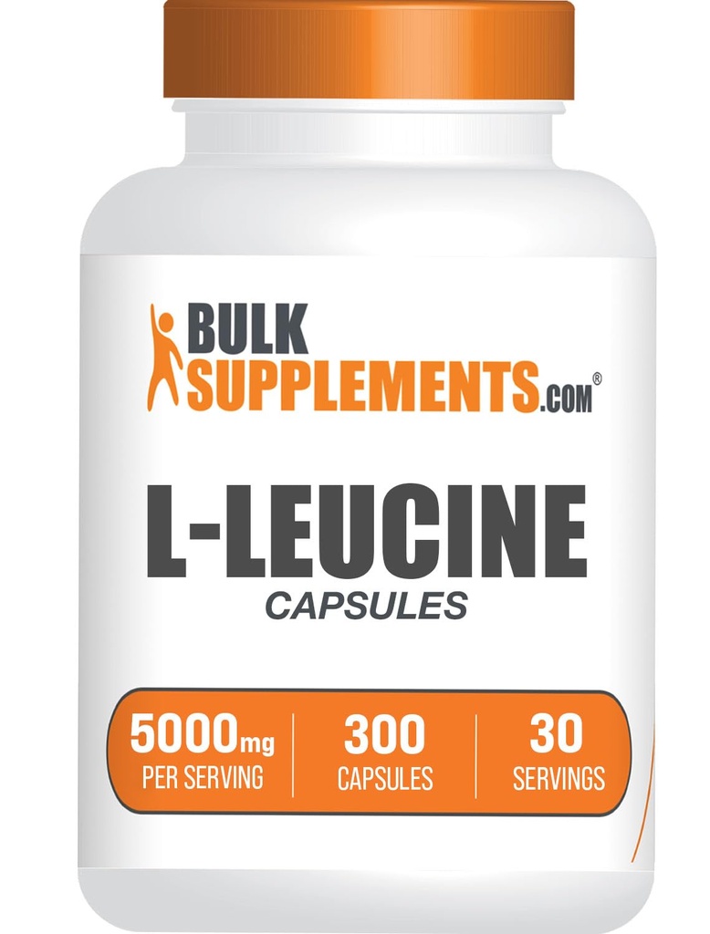 BulkSupplements.com L- Leucin kapsler - Leucin kosttilskud, Aminosyre tillæg - Gluten Free, 10 Kapsler pr servering (5000mg), 300 Tæl (pakke med 1)