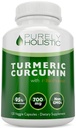 Gurkemeje med BioPerine - 120 Veganske kapsler - 700mg tumerisk per kapsel - med sort peber ekstrakt 95% Curcuminoider