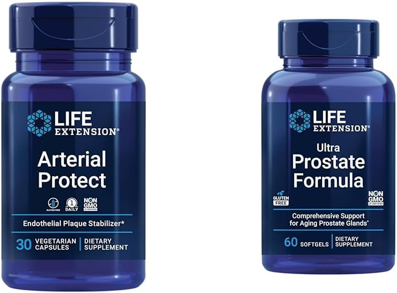 Life Extension Arterial Protect - Blood Pressure Supplement for Heart Health & Ultra Prostata Formel, Saw Palmetto til mænd, pygeum, stikkende Nettle Root, lycopen