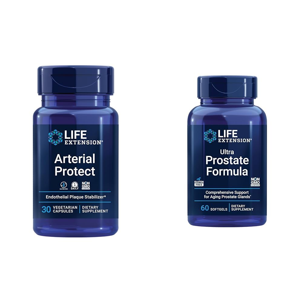 Life Extension Arterial Protect - Blood Pressure Supplement for Heart Health & Ultra Prostata Formel, Saw Palmetto til mænd, pygeum, stikkende Nettle Root, lycopen