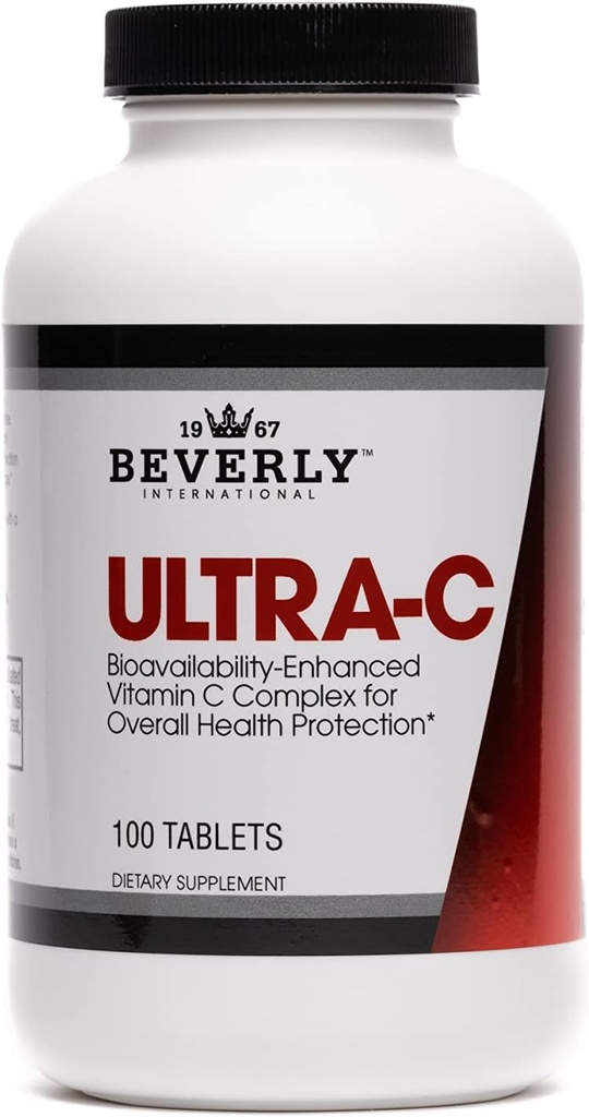 Beverly International Ultra-C, 100 Sustained- Release C Vitamin Tabs. Ideel til Samlet Wellness og Inddrivelse. Farmaceutisk Grade, Boost dit C