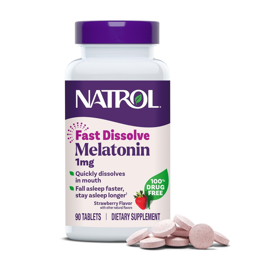 Natrol Fast Opløs Melatonin 1 mg, Søvnstøtte til voksne