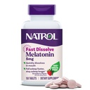 Natrol Melatonin 5mg Fast Opløs tabletter, Sovetilskud til voksne, Strawberry Flavor, 150 tabletter, Op til 150 dages forsyning